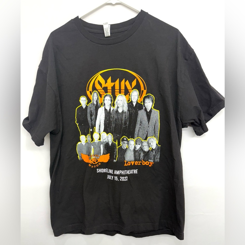Styx, Loverboy, Reo Speedwagon, 2022 Tour Shirt Shoreline Amphitheater CA. X-LG
